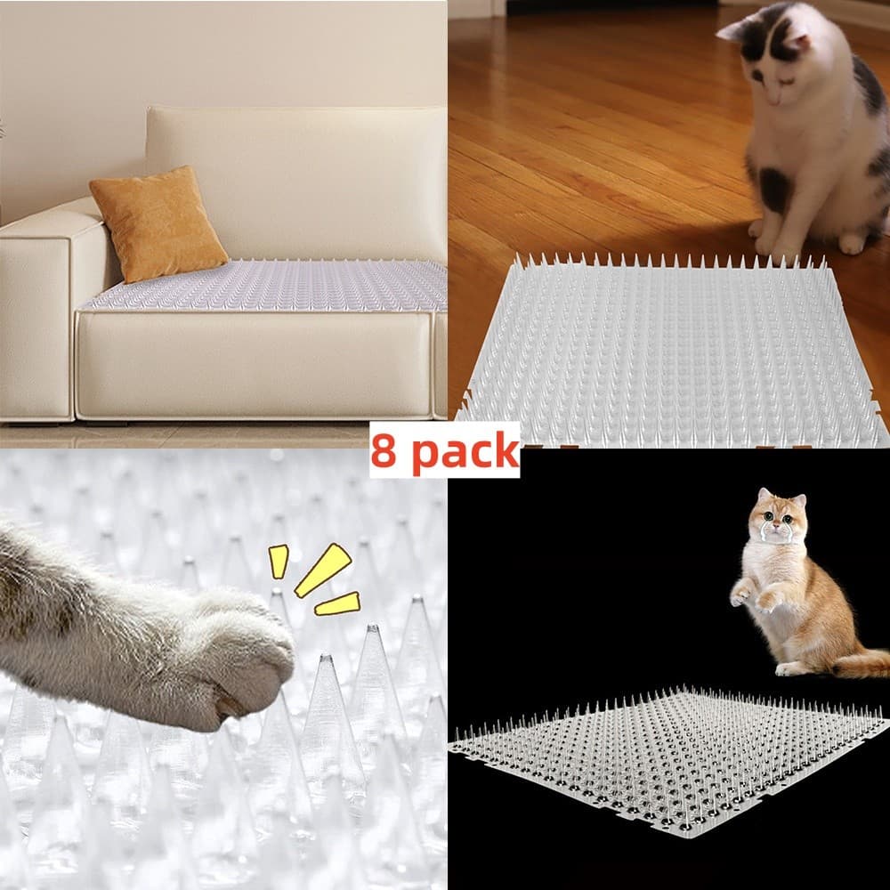 Pet Dog Cat Scat-Mat Animal Deterrent Repellent Plastic Scarer-Spike Mats 8PCS