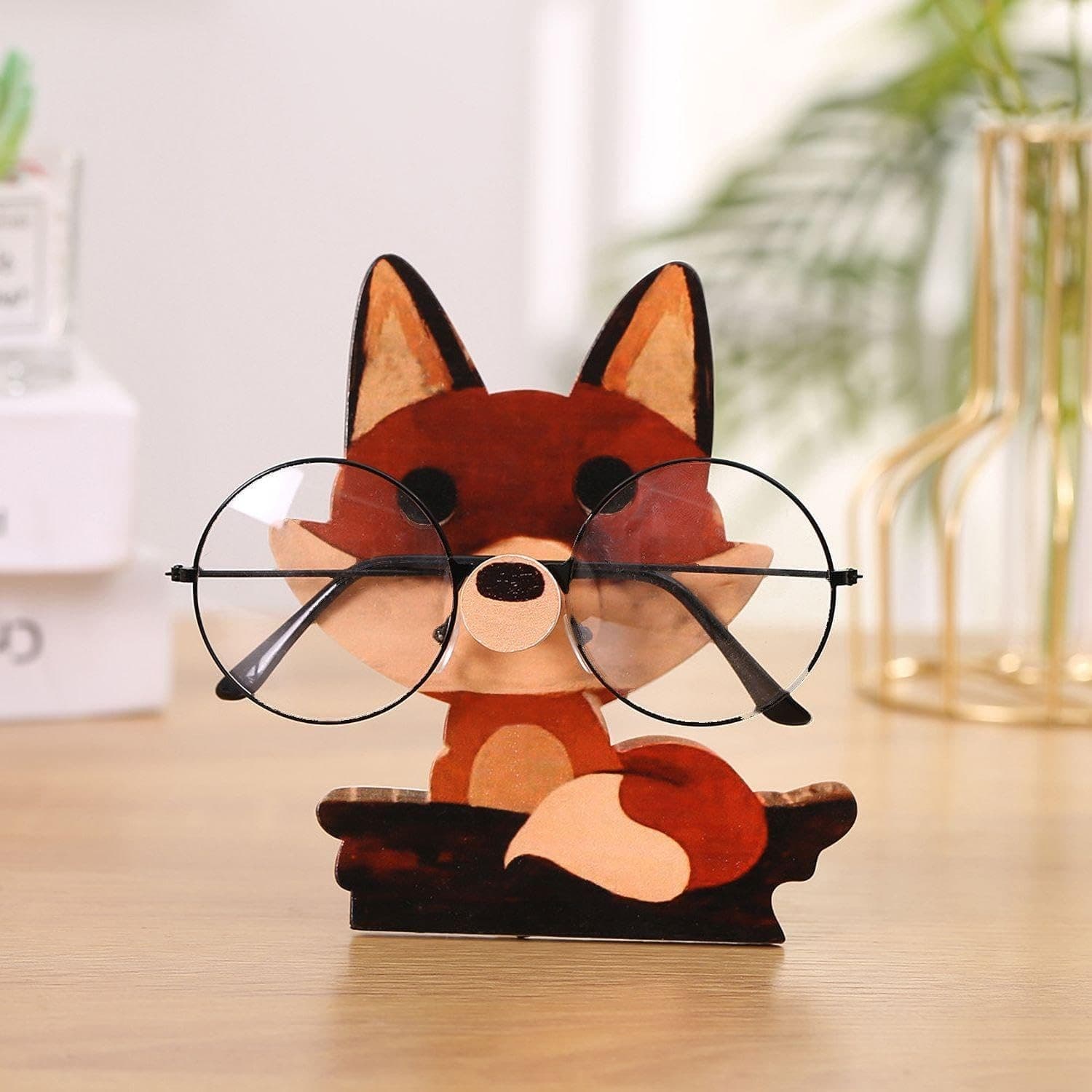 2 Pieces Of Fox-Shaped Glasses Frames| Creative Glasses Frames| Desktop Decorat view 2