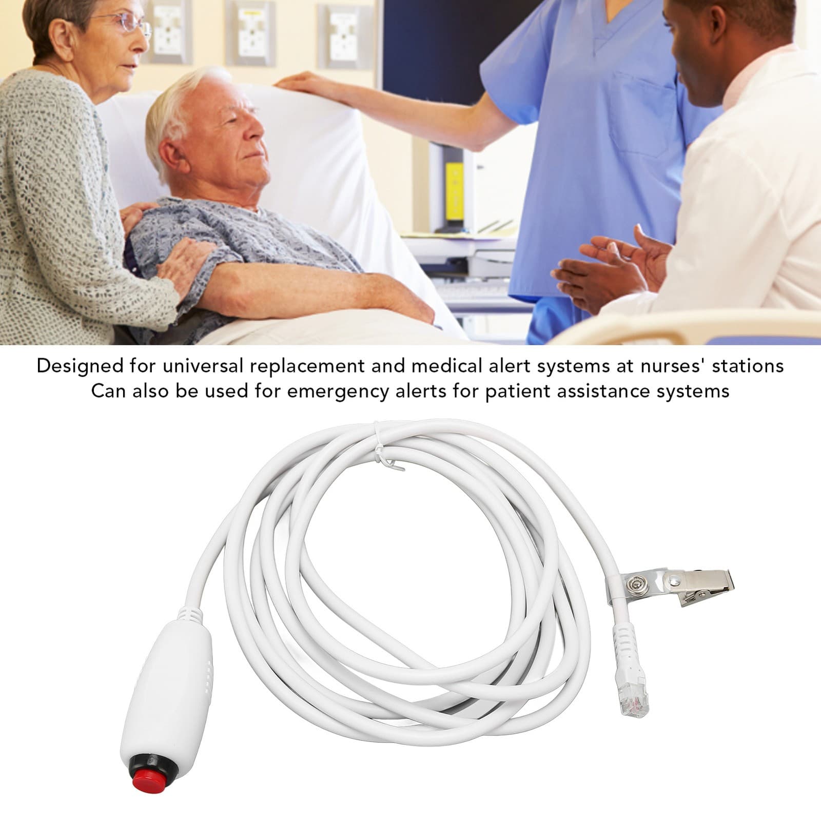 Nurse Call Cable Crystal Head 6P4C Replacement Push Button Cord For Nurse view 2