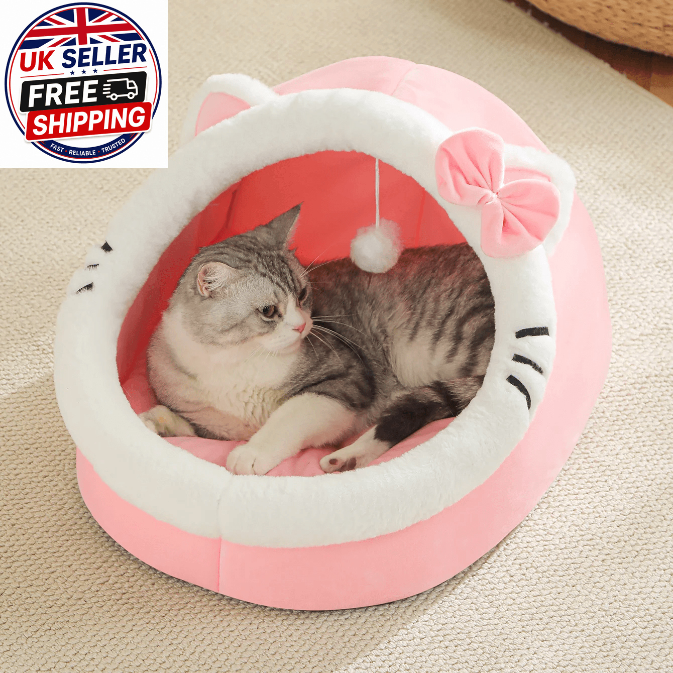 Cute and Soft Cat House Super Cat Bed Warm Deep Sleep Comfort Cat Bed Pets Tent