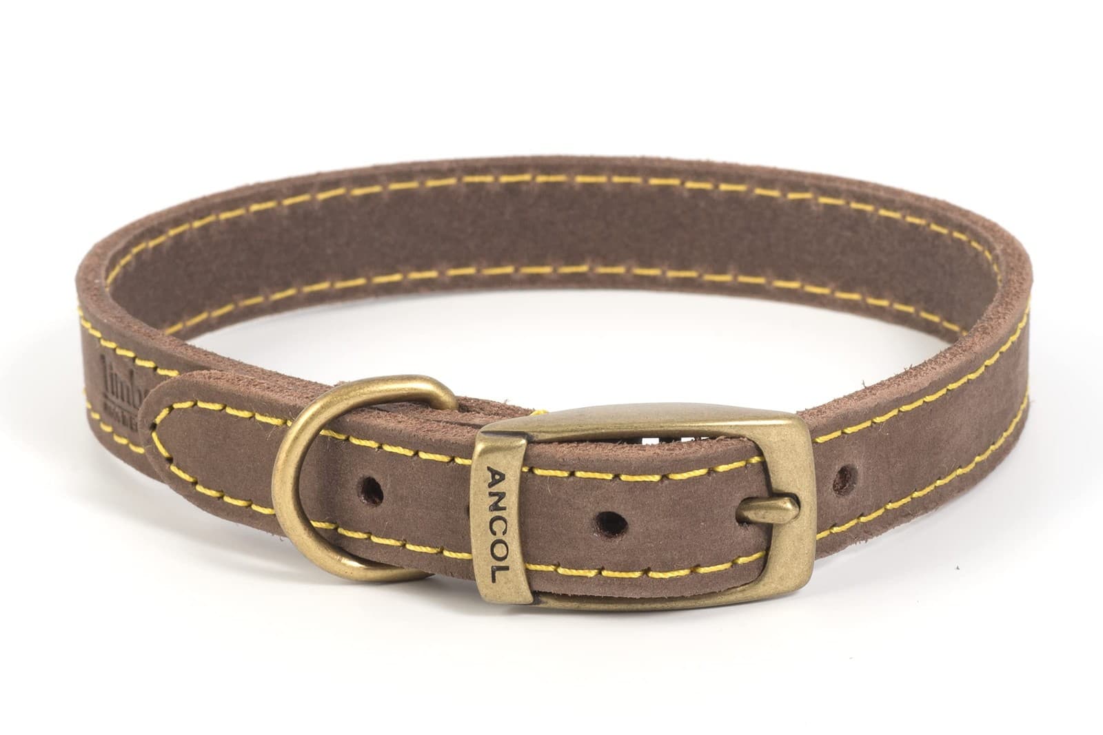 Ancol Timberwolf Leather Collar Sable Size 4| To Fit Neck 35-43 cm| Collar Width
