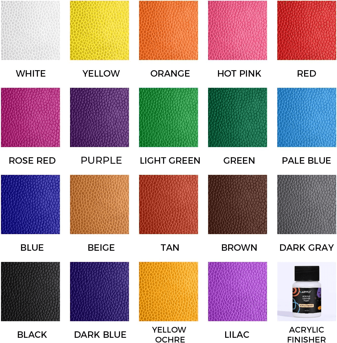 Acrylic Leather Paint Set| 20 Colors X 30Ml Acrylic Leather Dye Kit Perfect for view 2