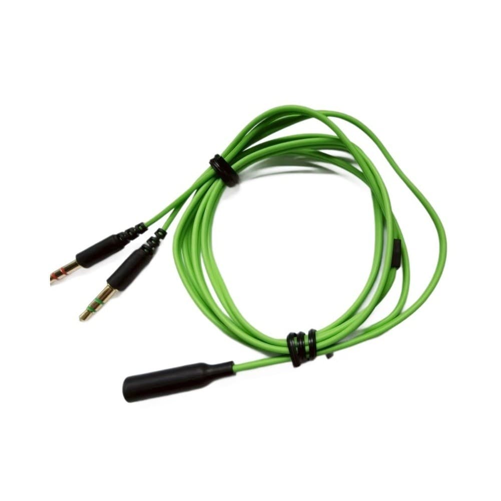 Green Splitter Cable 3.5mm Female to 2x 3.5mm Male for Gaming Headsets