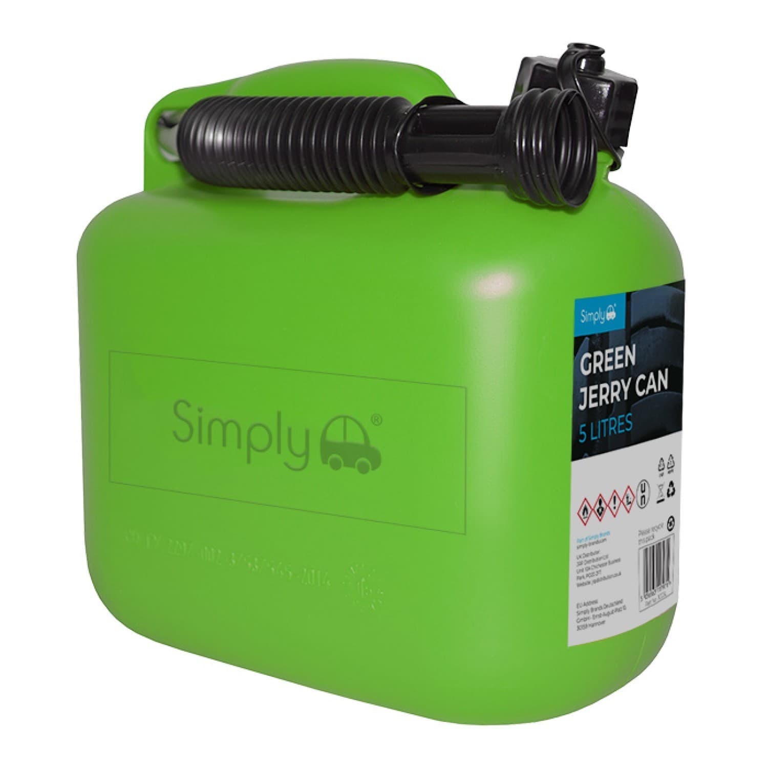 5L Jerry Fuel Can GREEN Plastic Petrol Diesel Container Storage Transport Liquid