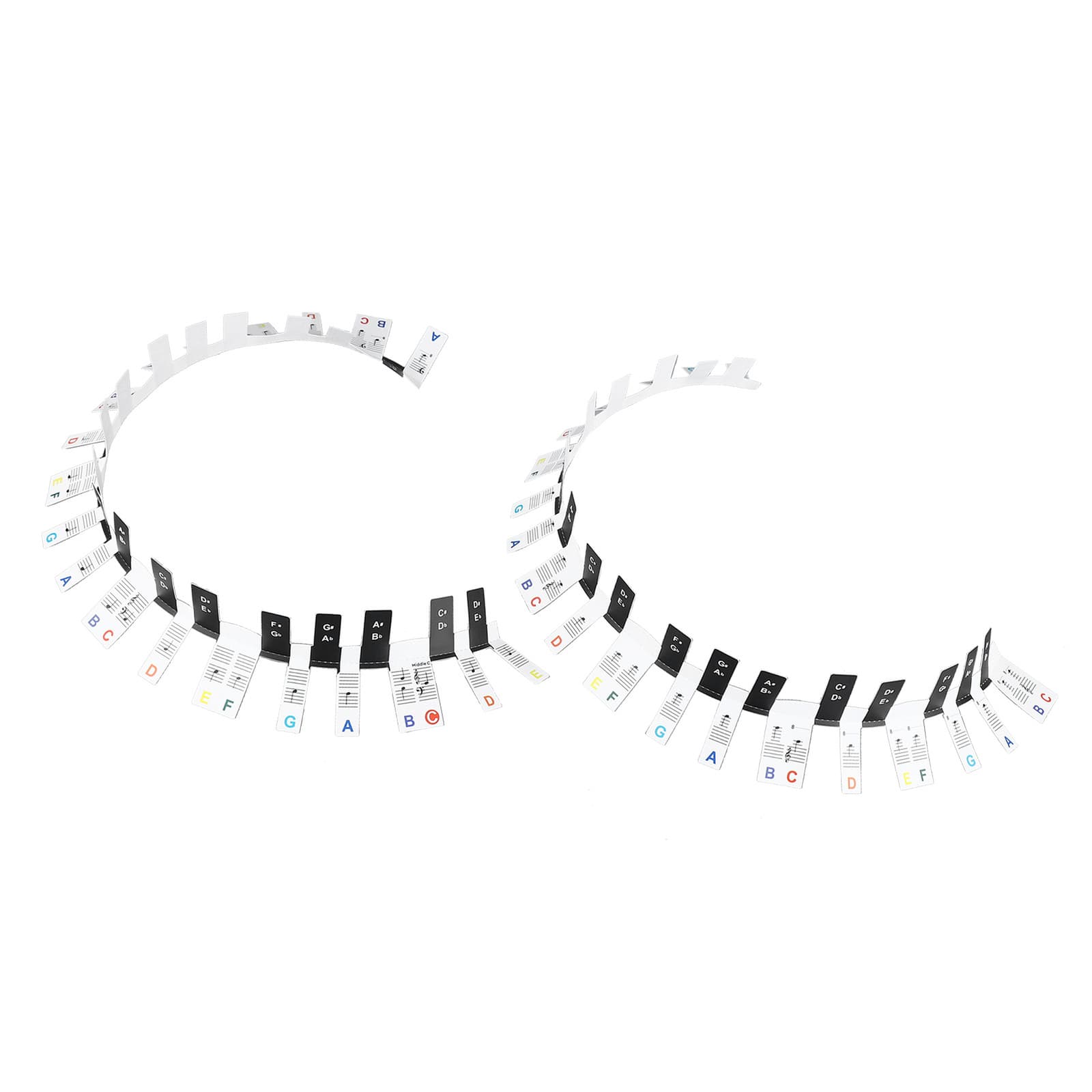 Removable 88 Key Piano Keyboard Note Labels Colorful Notes Guide Letters Sticker