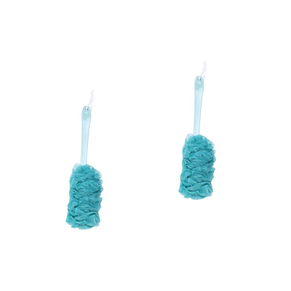 2 Pack Bathroom Scrubber Silicone Back with Long-handle Wash Brush