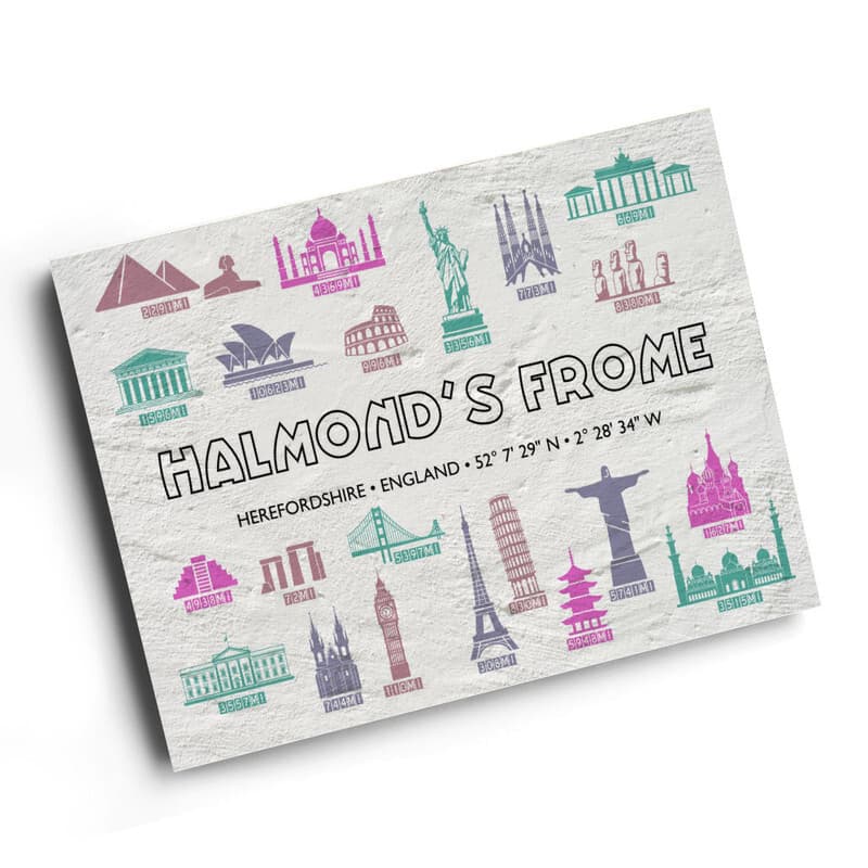 A4 PRINT - Halmond's Frome| Herefordshire| England - World Landmarks