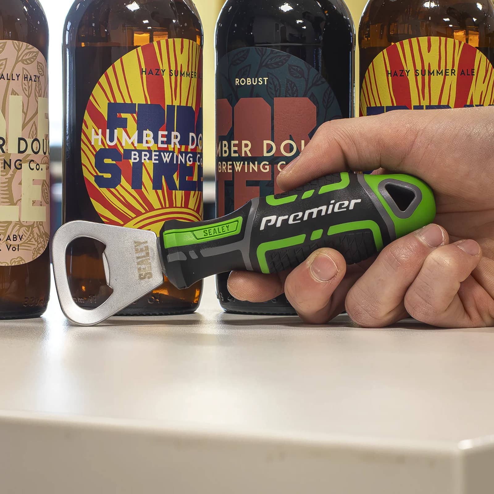 Sealey Premier Bottle Opener GripMAX® 145mm Hi-Vis Green view 2