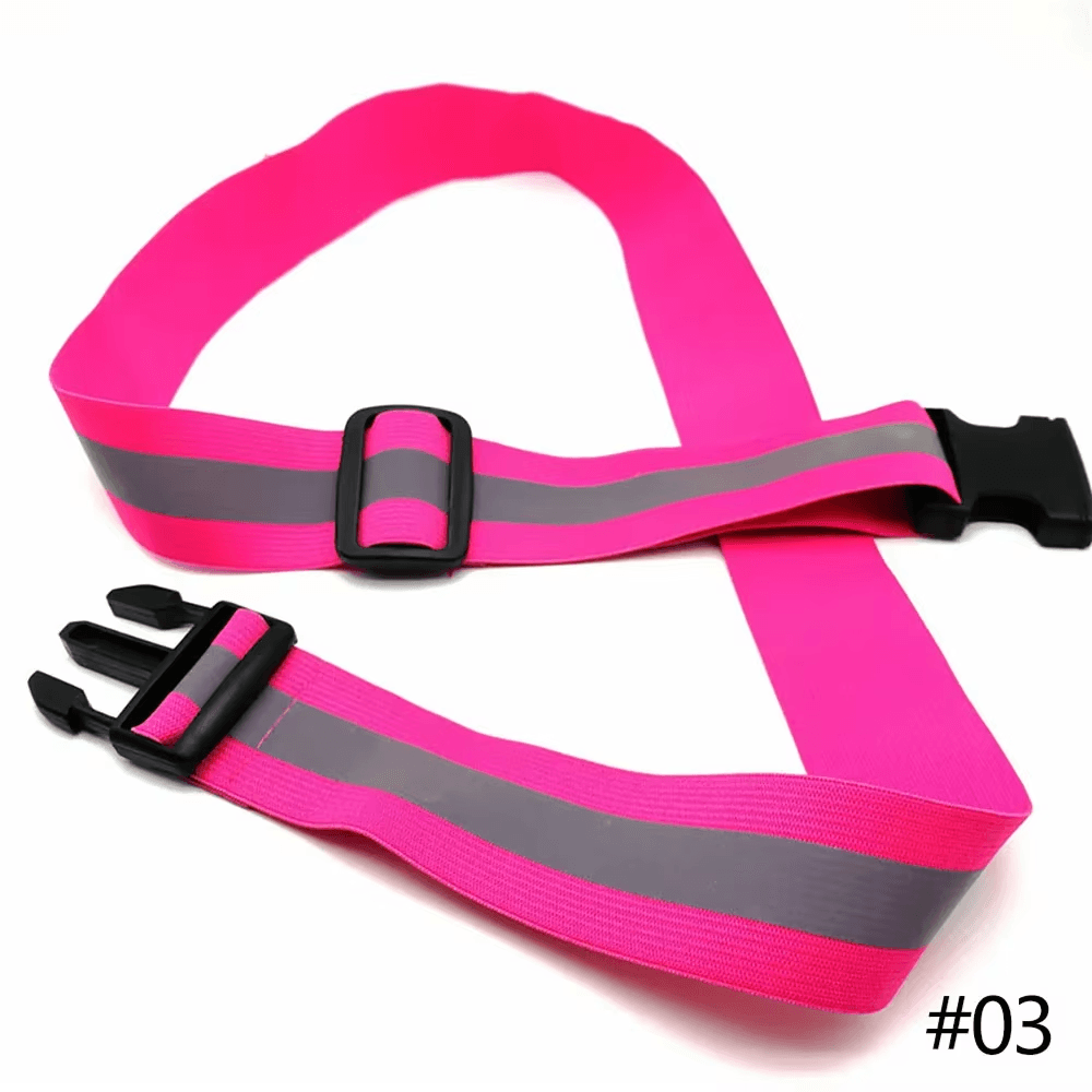 4X120Cm Reflective Elastic Belt Jogging Reflective Strap Adjustable Nighttime Sa