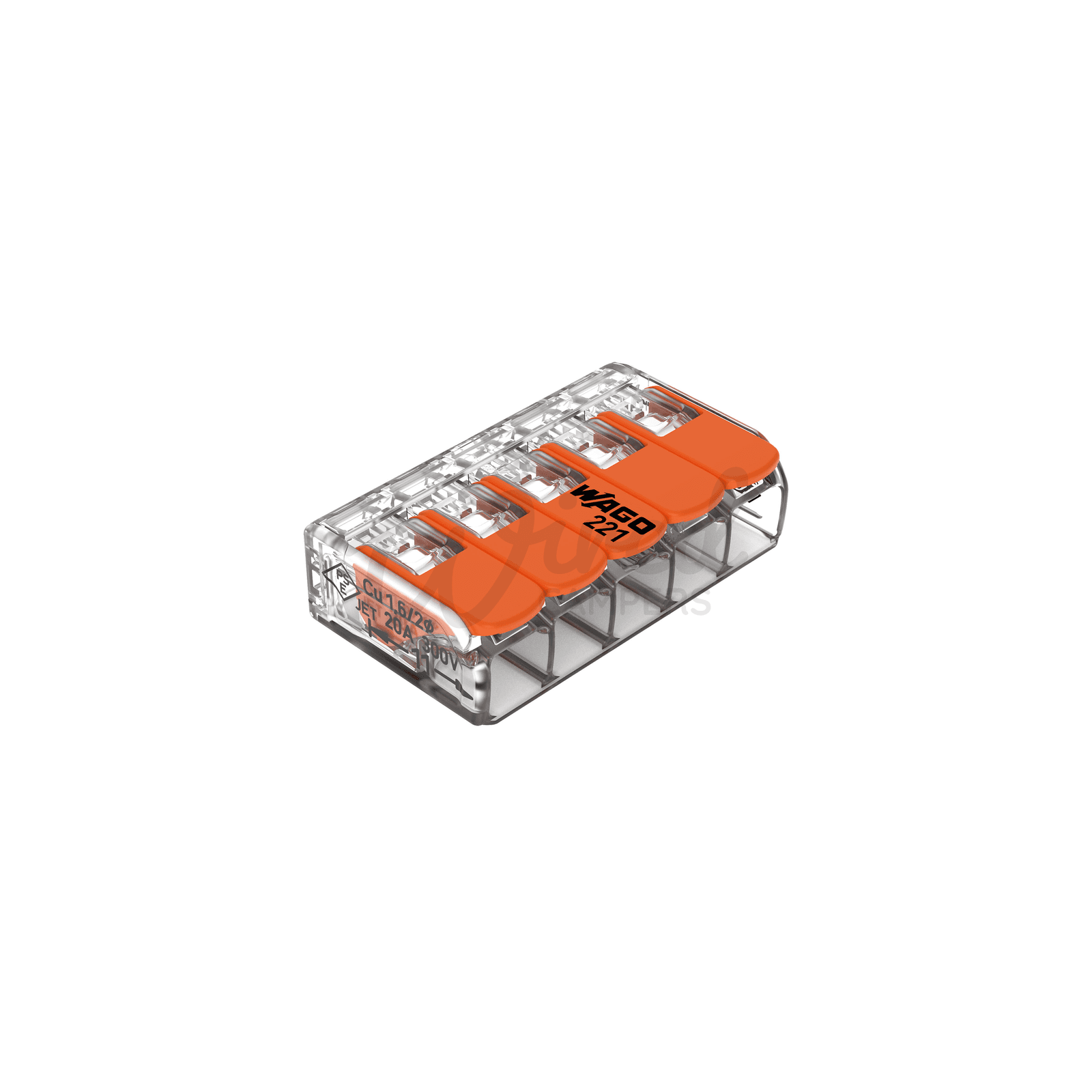 WAGO 221-415 5 Way Splicing Lever Cable Connector - 0.2 mm² To 4 mm² - Single