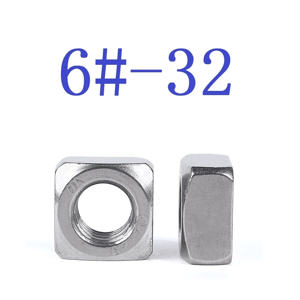 10Pcs Stainless Steel American GB39 Square Nut 6#-32 8#-32 10#-24 1/4-20 5/16-18