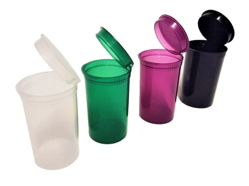 POP TOP STASH CAN JAR POT LABEL 6 13 19 DRAM PILL BOX CASE SMELL RESISTANT BULK