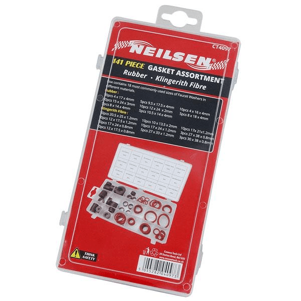 141pc GASKET SET RUBBER FIBRE KLINGERITH WASHERS O RING PLUMBING WATER SEALER