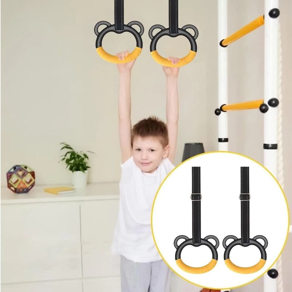 Gymnastic Rings for Kids Workout Rings Set Gymnastics Rings Non-Slip Gym Rings