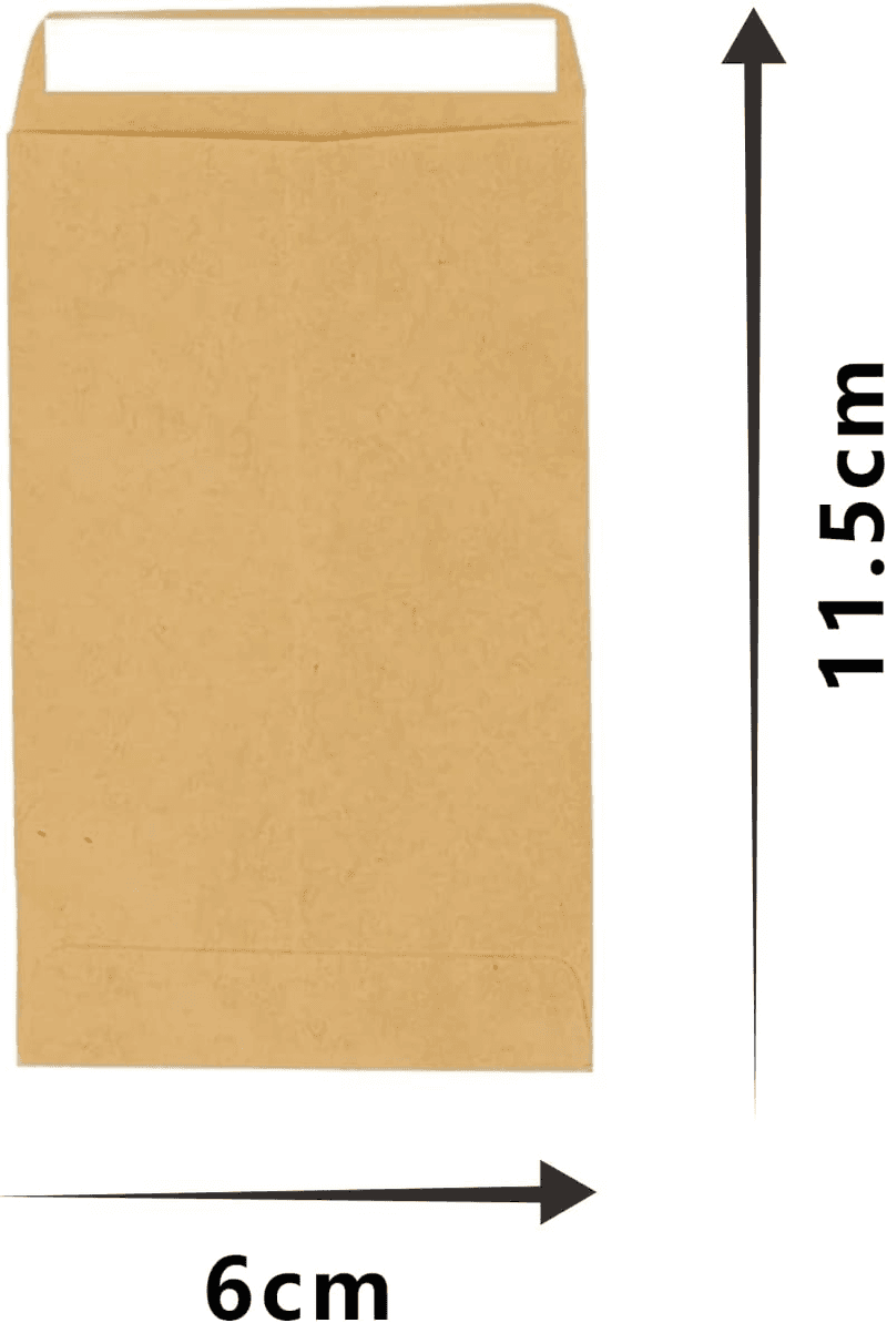 50Pcs Small Brown Envelopes,Brown Little Kraft Paper Bags,Self-Adhesive Seed Env view 2