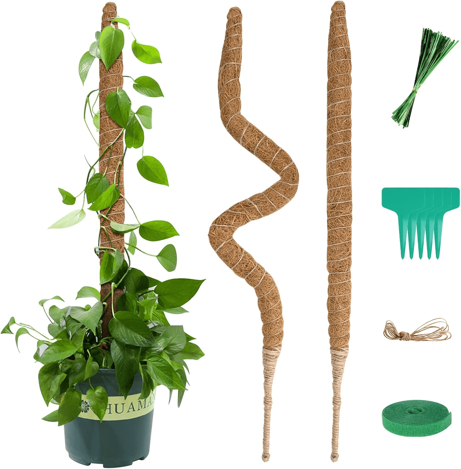 Moss Pole| 2Pcs Bendable Plant Pole| Coir Moss Stick Plant Totem Moss Sticks for