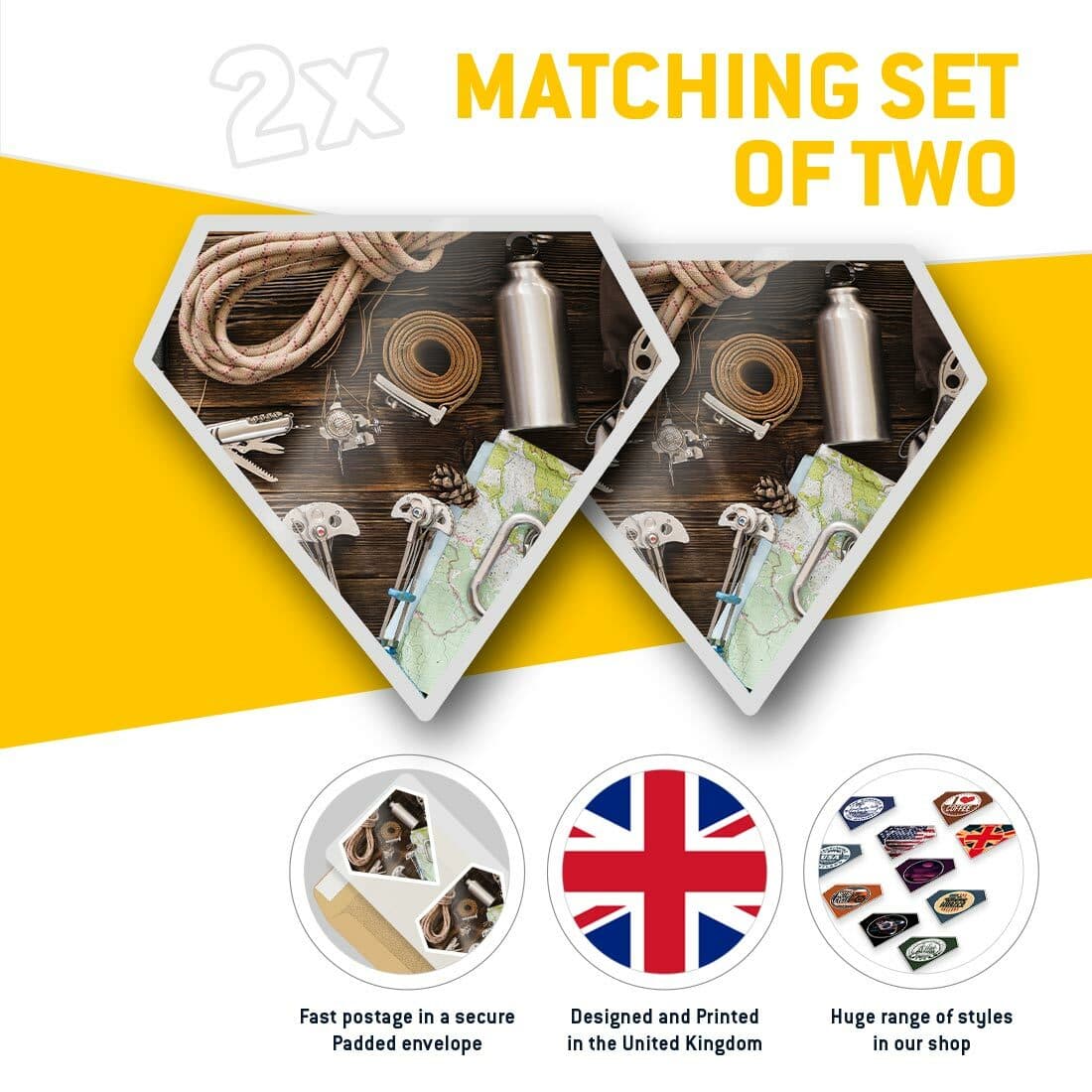 2 x Diamond Stickers 7.5 cm - Climbing Equipment Ropes Boots  #12624 view 2