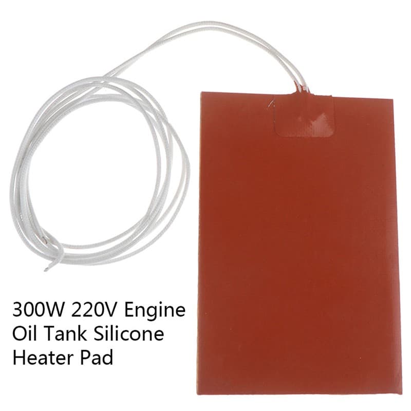 300W 220V 10x15cm Engine Oil Tank Silicone Heater Pad Rubber Heating Mat WarDSUL
