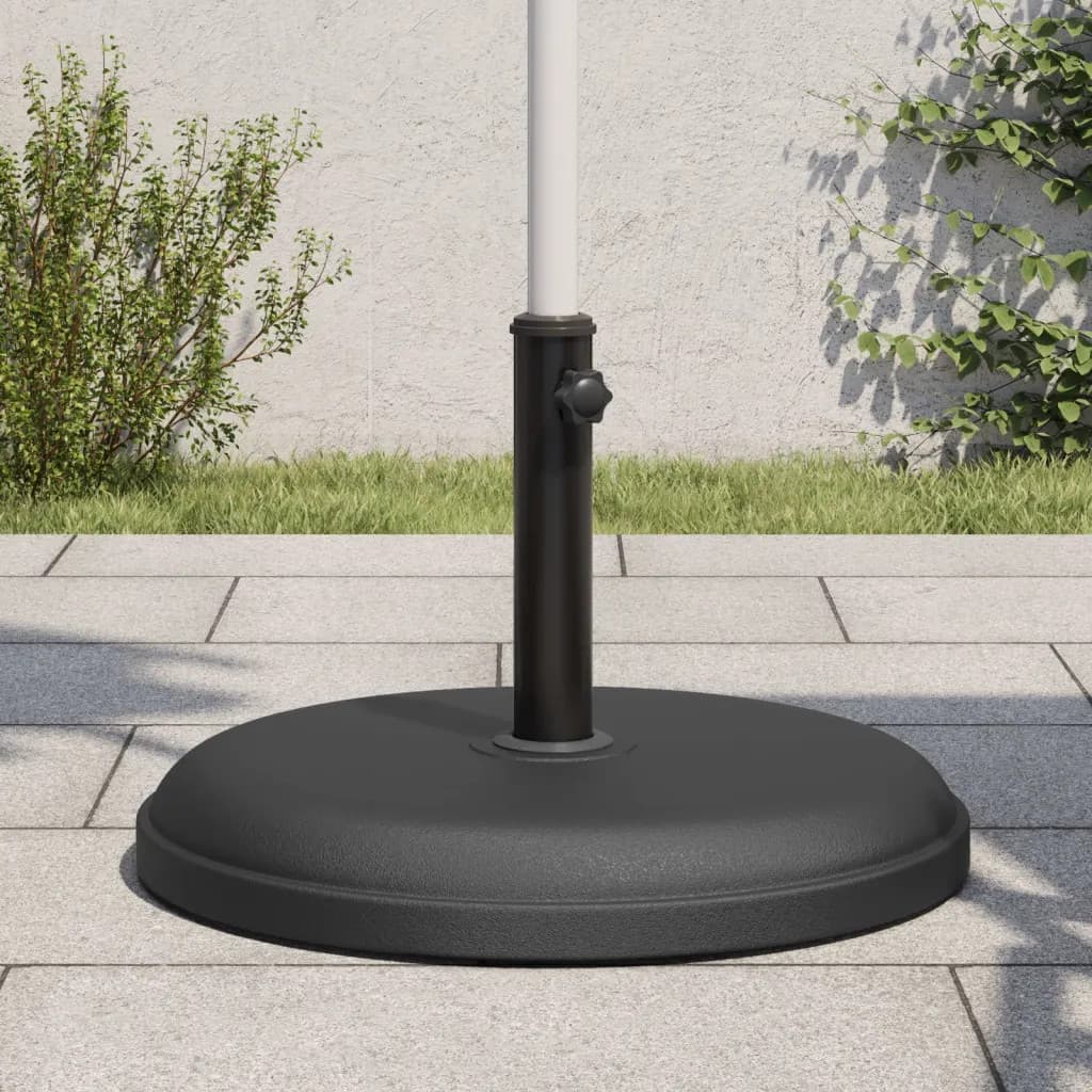 Parasol Base Black Plastic and Concrete 49.5x32cm 25kg Ø32/35/38mm Round HeavyDuty