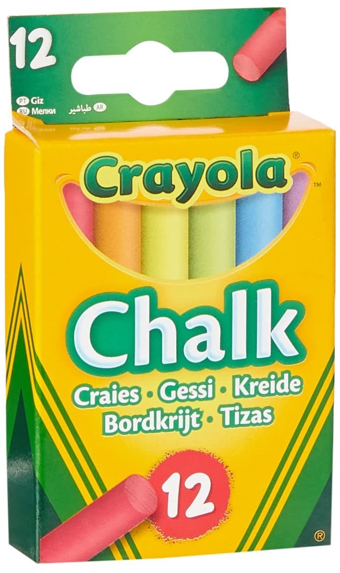 CRAYOLA Anti-Dust Coloured Chalk - Assorted 12 Count (Pack of 1),
