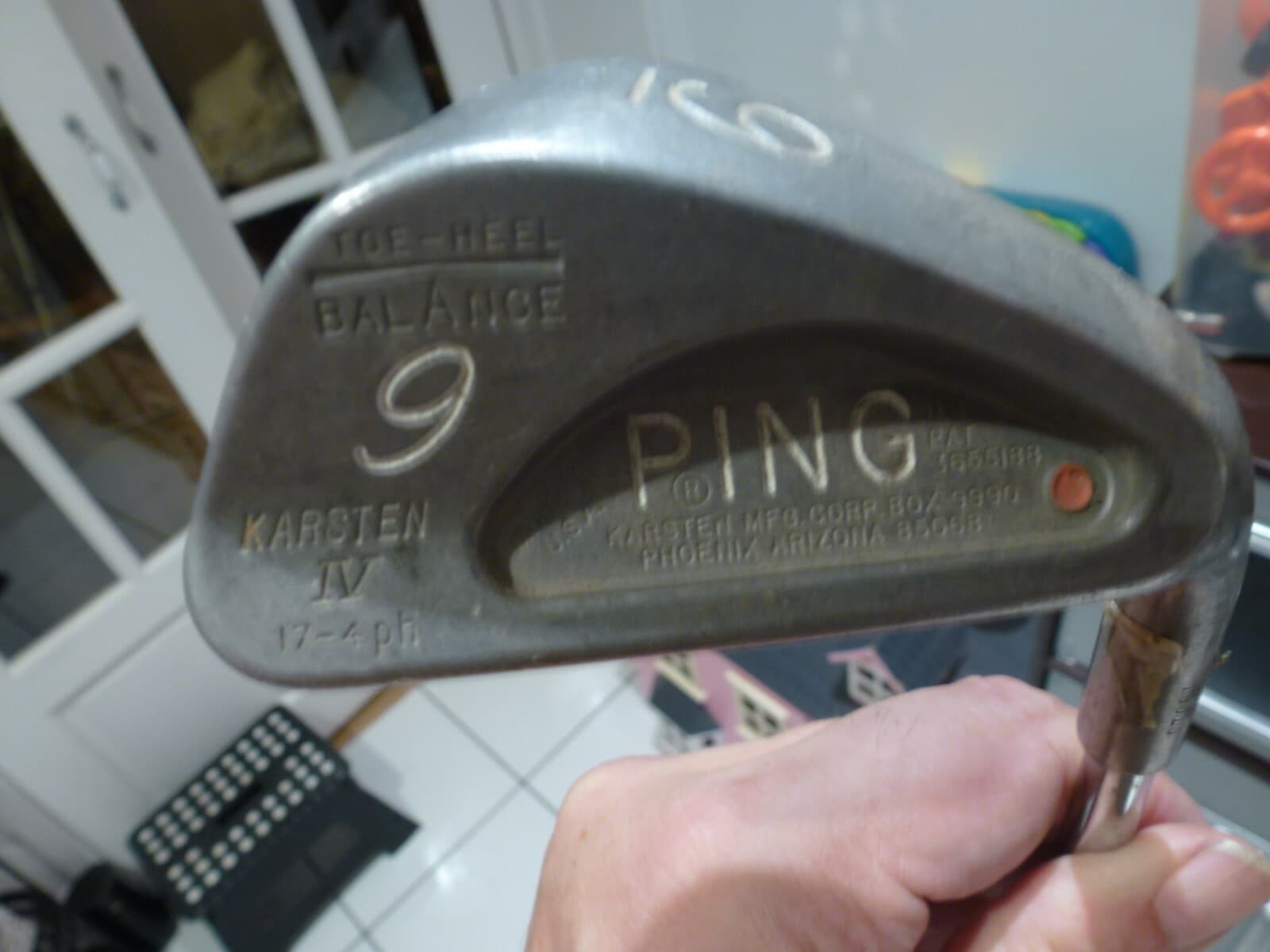 a PING Karsten vI  Orange Dot 9-Iron Men Steel ZZ-Lite Stiff