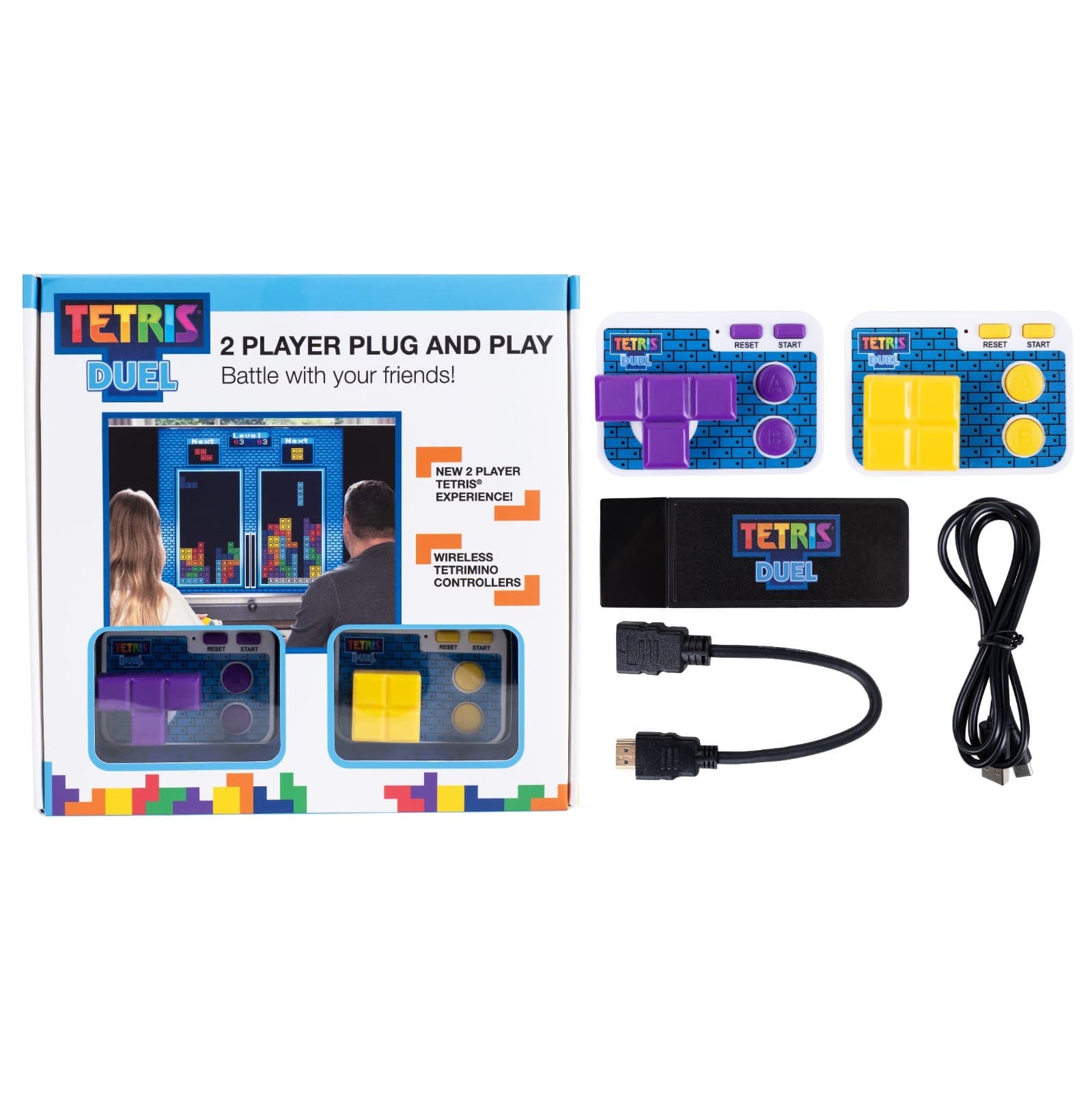 Tetris Duel - 2 Player Plug and Play TV Game. Head To Head Tetris Battle.