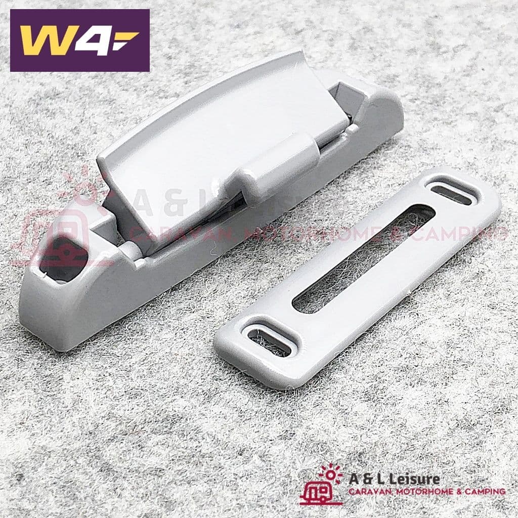 W4 Caravan and Motorhome Overhead Locker Door Catch  - Ash Grey -37851
