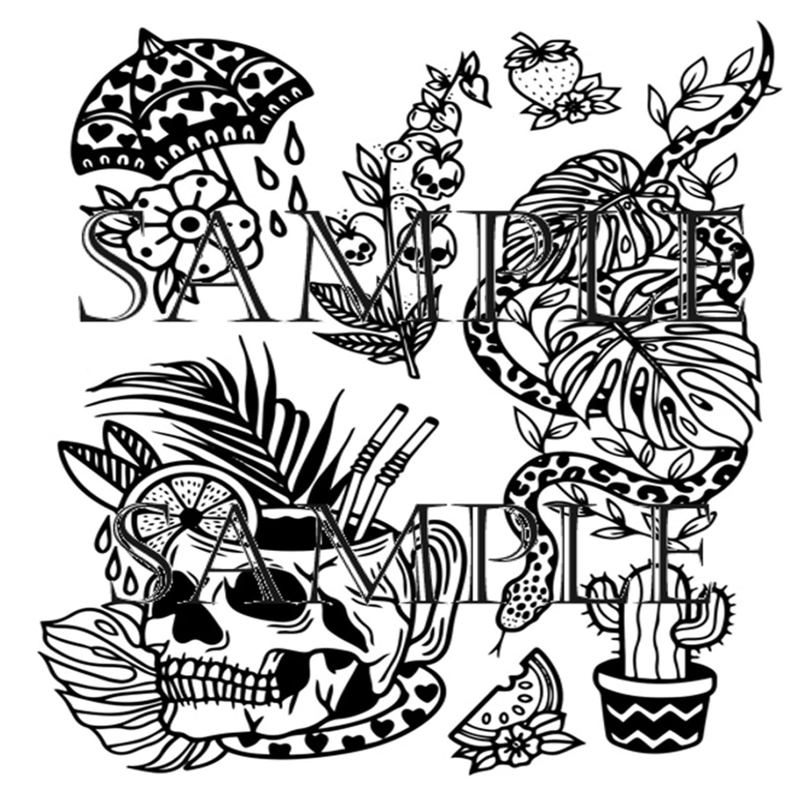 Stencil Transfer Paper A4 50 100 Pre-Printed Tattoo Flash Stencil Design Sheets
