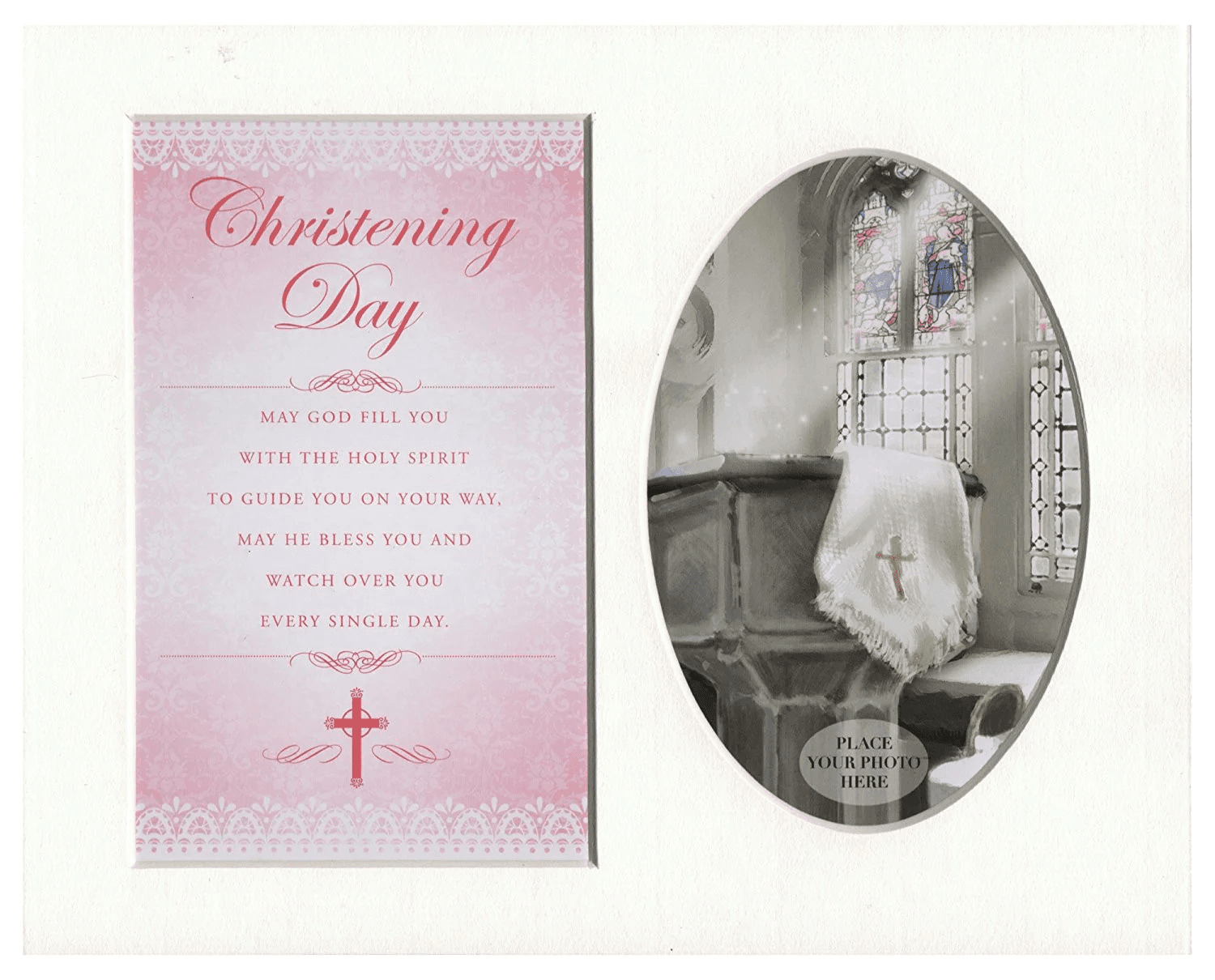 Christening Day (Pink) Special Keepsake Photo Frame Mount