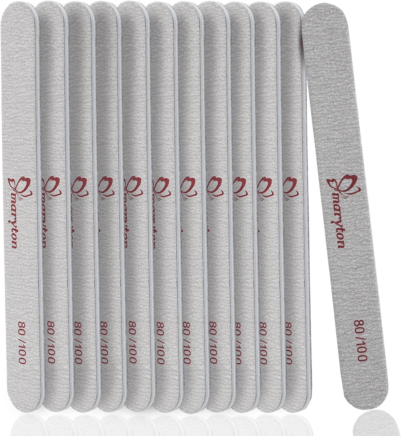 Coarse Nail File 80/100 Grit Emery Boards for Poly Gel Acrylic Nails| 12 PCS Pro