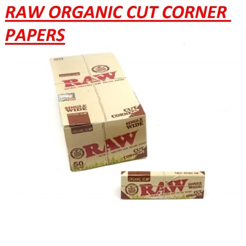 10 x RAW Organic Hemp Single Wide Cut Corner Rolling Papers Natural Unbleached