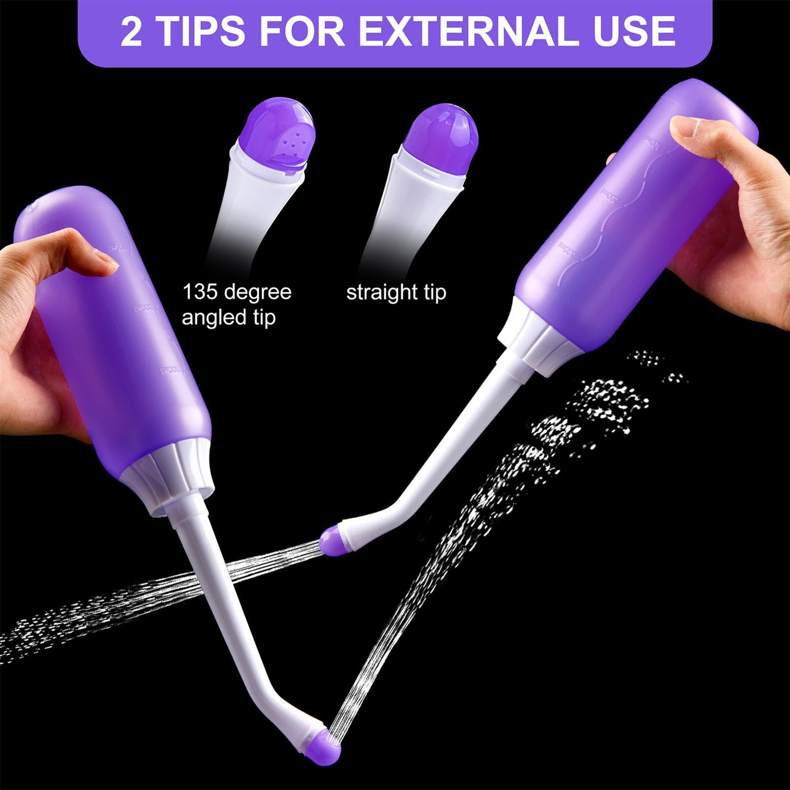 Purple Bidet Spray Bottle Portable Convenient Postpartum Bidet With Stretcha BL view 2