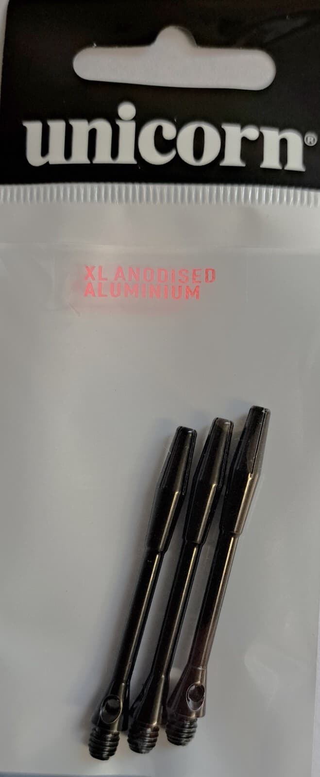 UNICORN XL ALUMINIUM DART STEMS SHAFTS BLACK MEDIUM