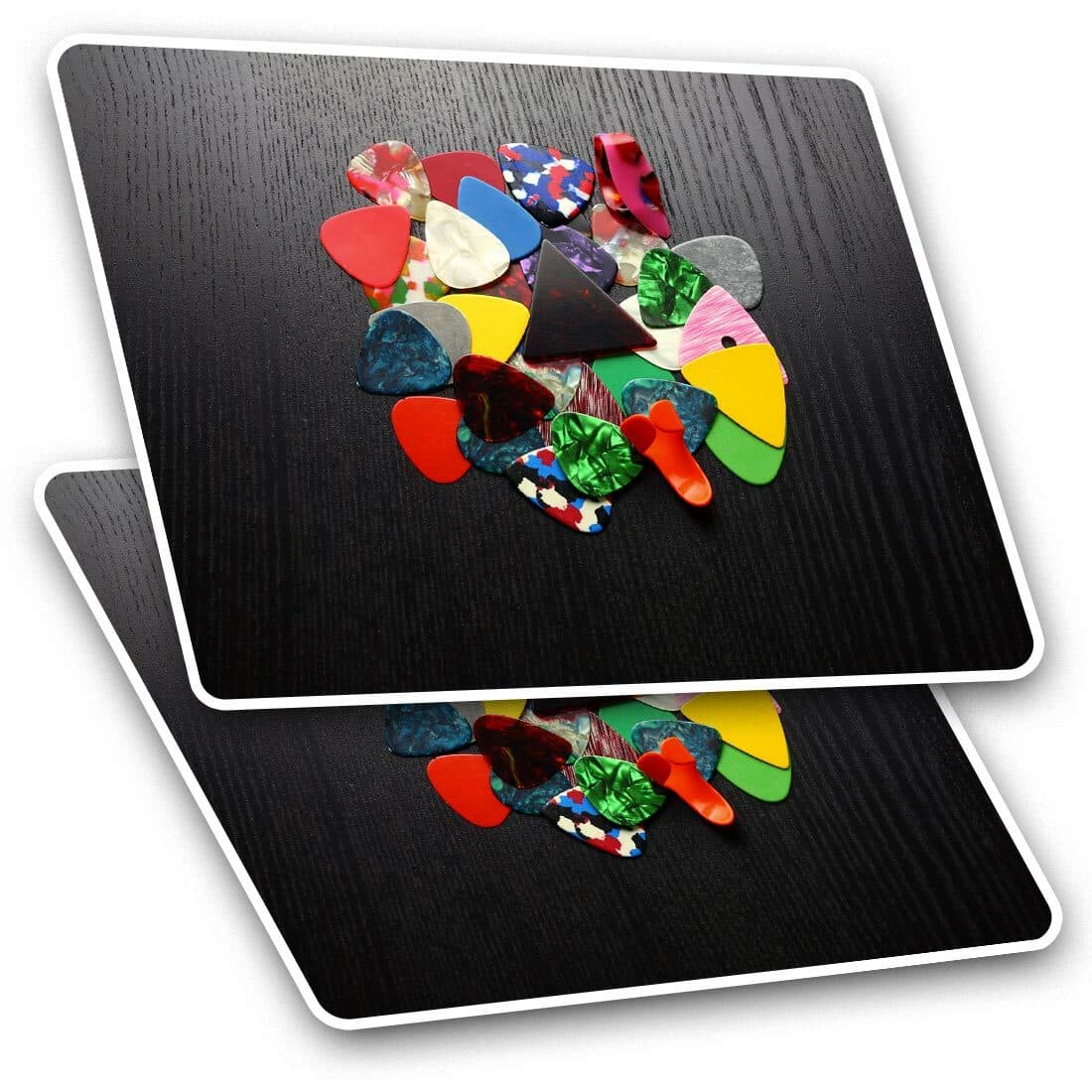2 x Rectangle Stickers 7.5cm  - Guitar Plectrums Plec Pick Music  #45267