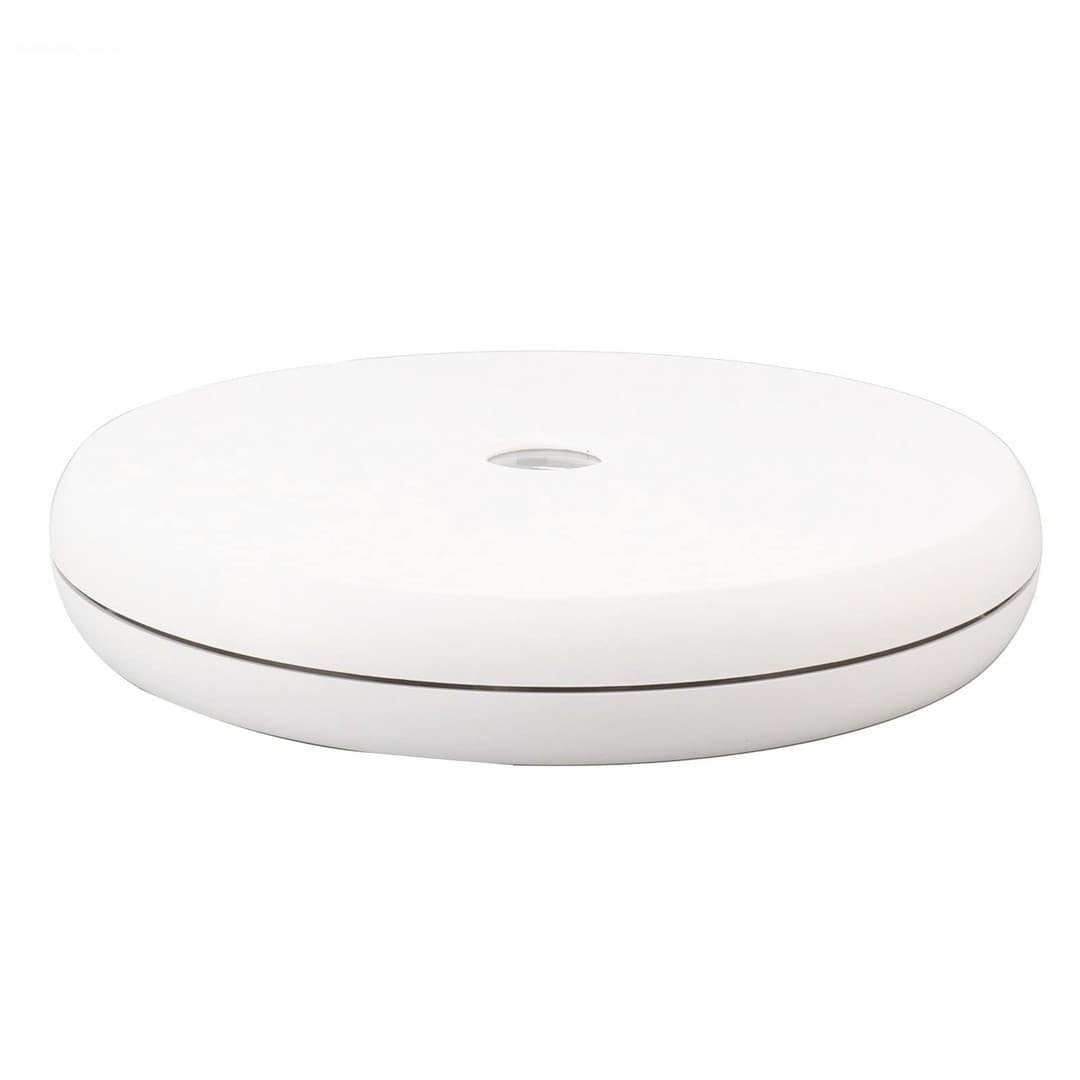 (White)Electric Rotating Display Table LED Light 25cm Noiseless 20kg Load Cap H