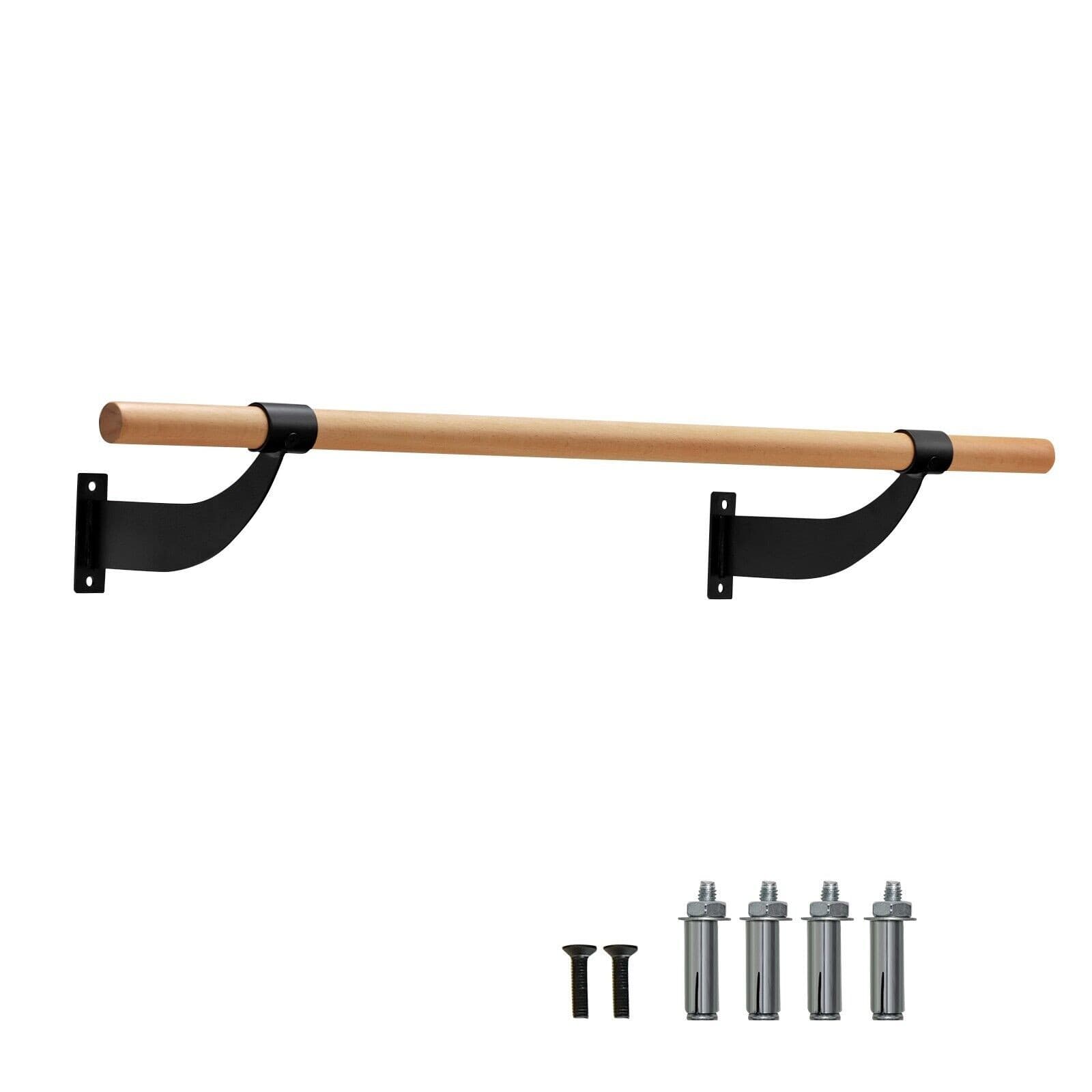120cm Wooden Ballet Barre Wall Mounted with Mounting Hardware and Tools Black