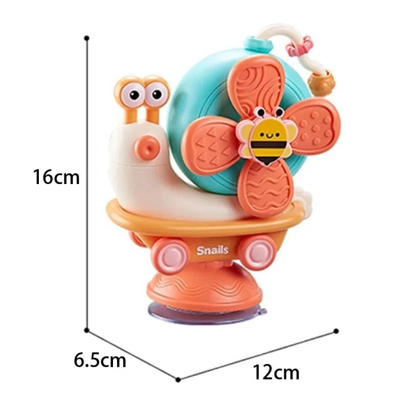 Baby Suction Cup Spinner Toy Snail Windmill Sensory Travel Toy Kids Gift
