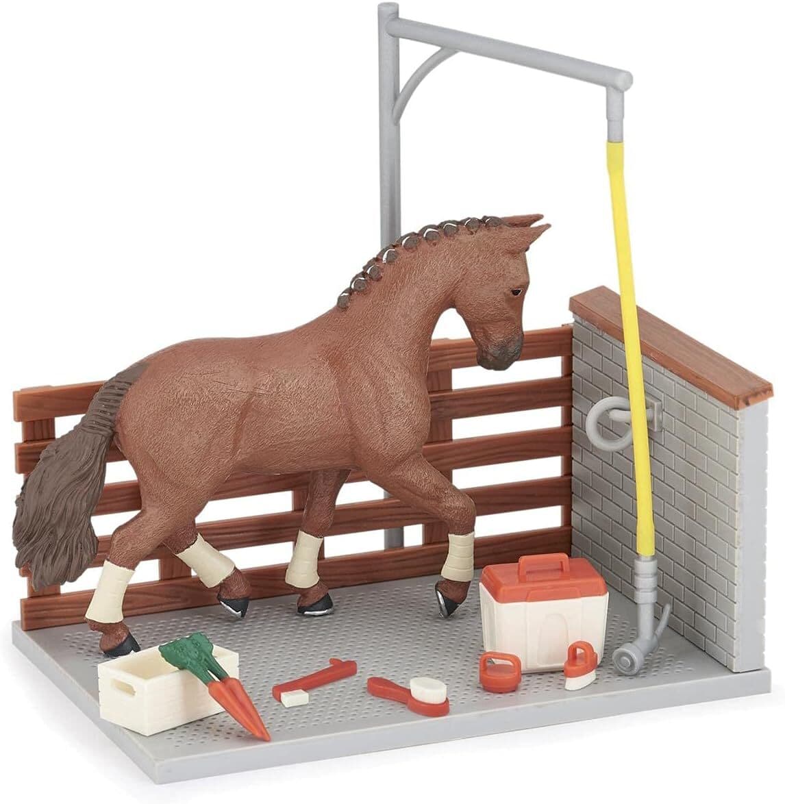 Papo 60116 Horse washing box with accessories| FOALS AND PONIES Figurine| multic