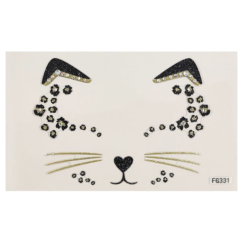 1Pcs 3D Acrylic Drill Sticker Cute Cat Face Stickers Ball Party Face Decoration
