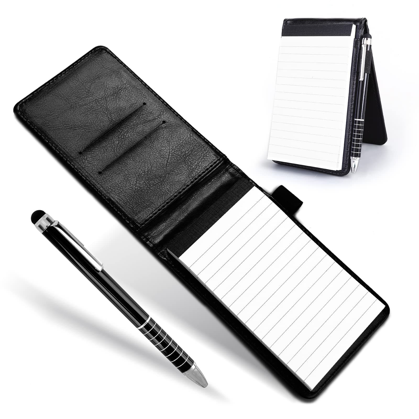 Cobee Pocket Notebook Holder with Pen| 8.7 x 13.7cm/3.4 x 5.4 inch| Black