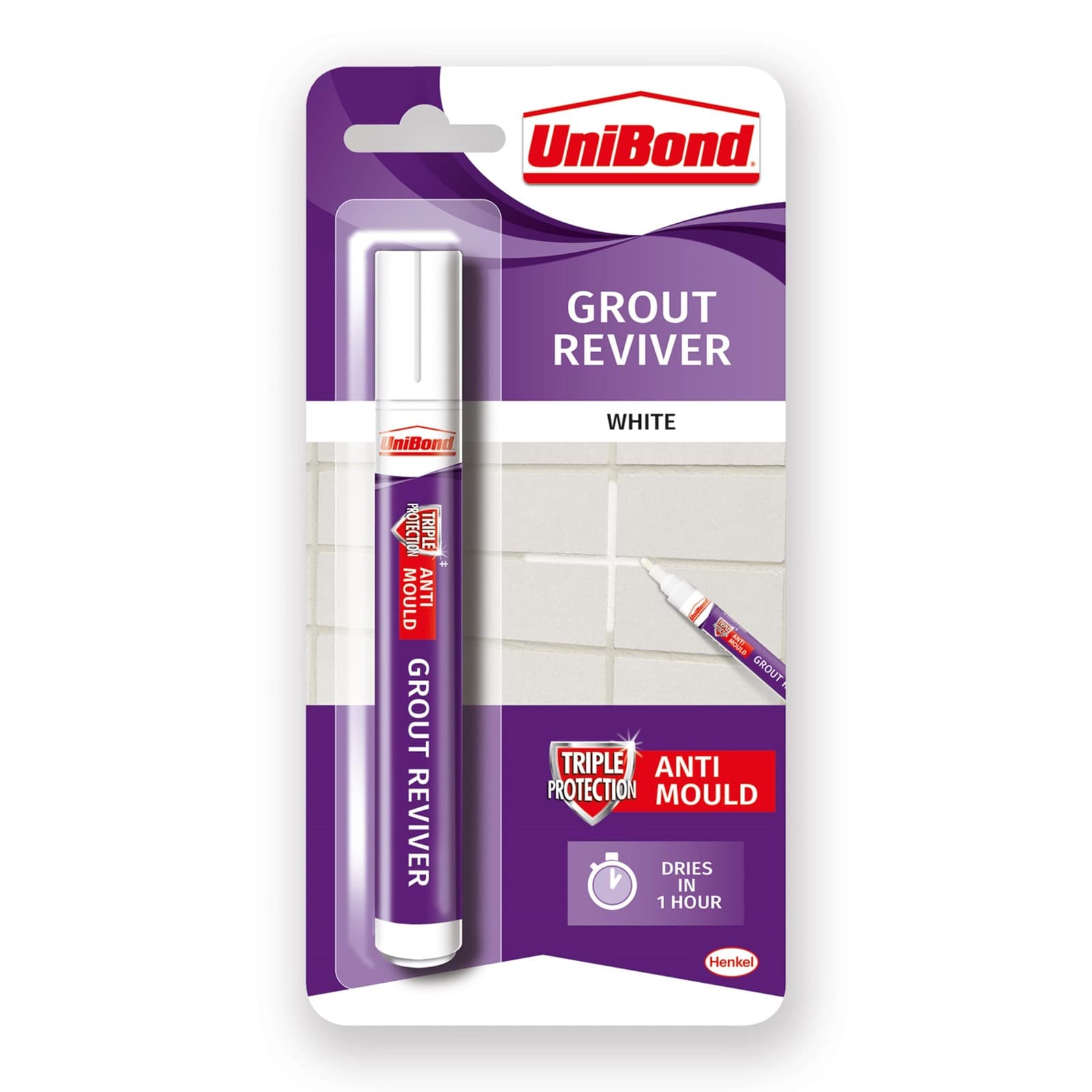 Unibond Grout Reviver Pen| White Pen for Bathroom 1 x 7ml,