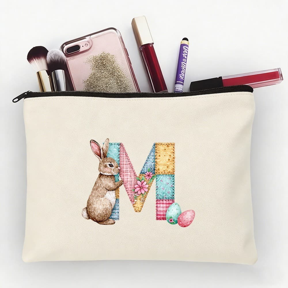 Print Easter Letter Art Purse Coin Small Change Bag Card Wallet Pouch Zip Up