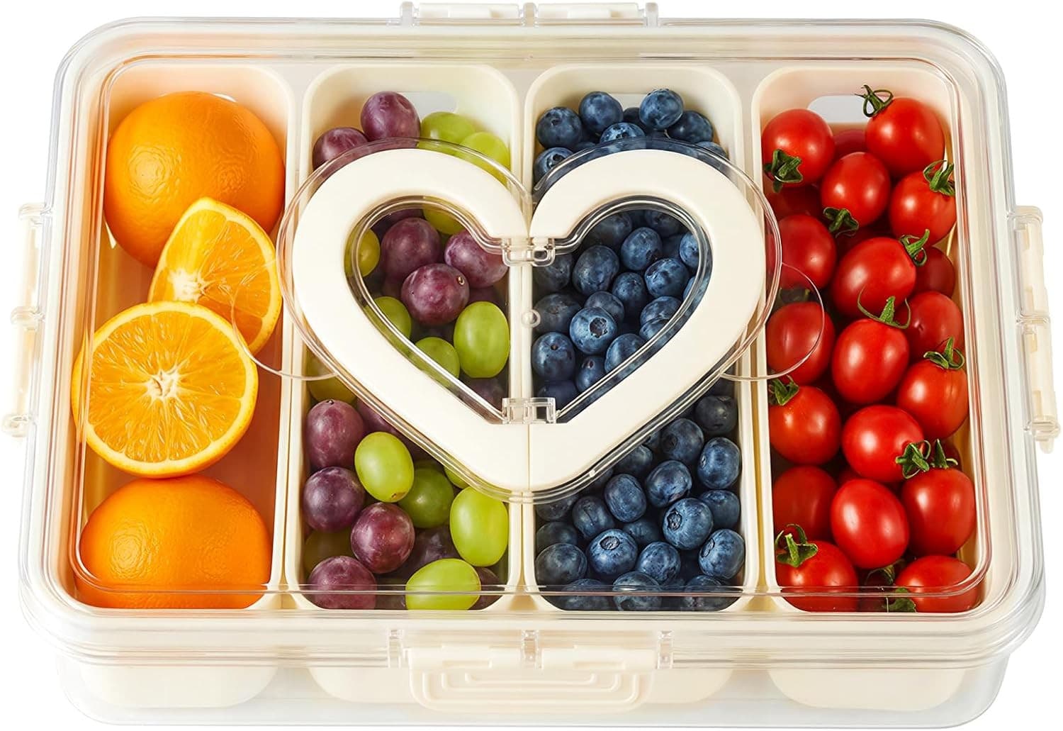 Fridge Organisers| Airtight Food Storage Container with 4 Removable Compartment
