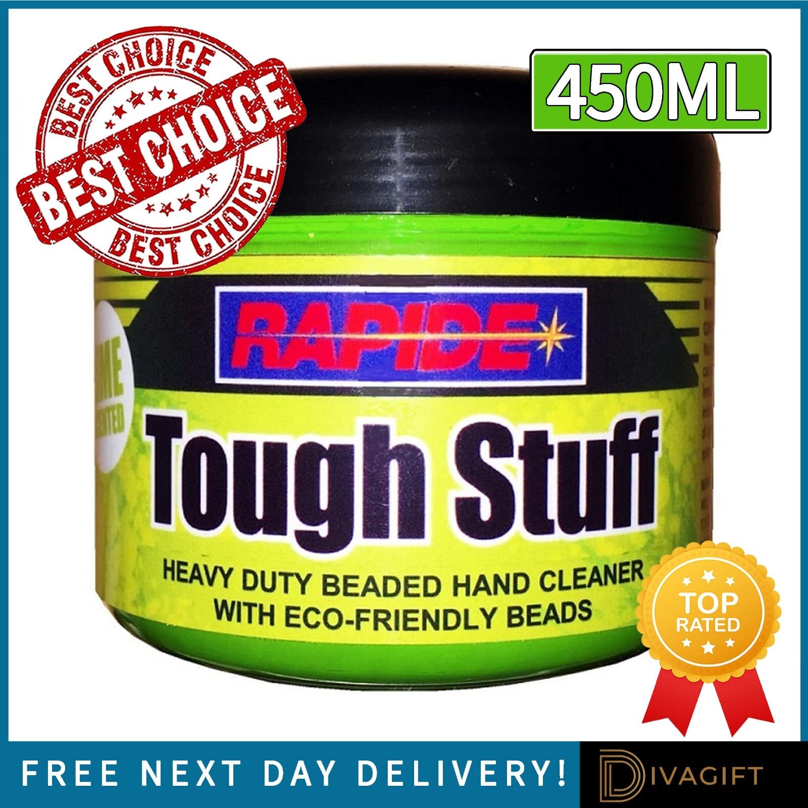 TOUGH STUFF HAND CLEANER 450ML HEAVY DUTY LIME BEADED CLEANSER SOAP REMOVES OIL