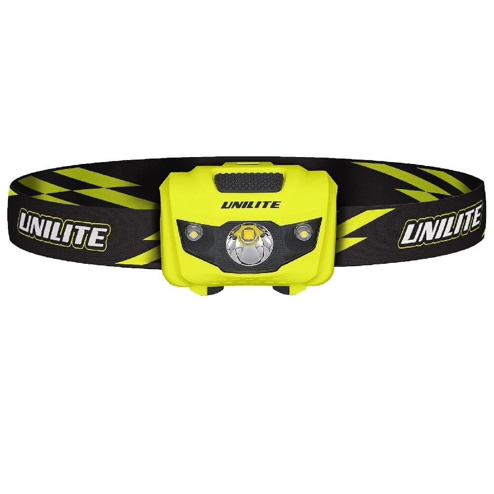 Unilite PS-HDL2 LED Yellow Hi Vis Helmet Mountable Headlight 200 Lumen 3 x AAA