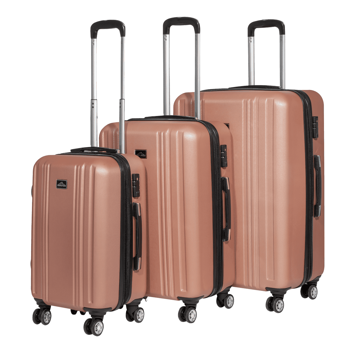 Sealey DL125 Dellonda Lightweight ABS Luggage Set with TSA Lock - Rose Go view 2