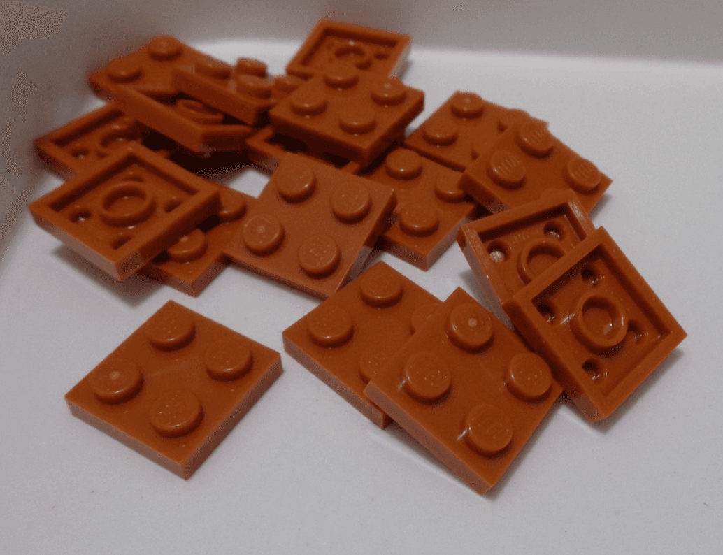 LEGO Parts and Pieces 3022 - 4615606 Plates 2x2 Dark Orange x18