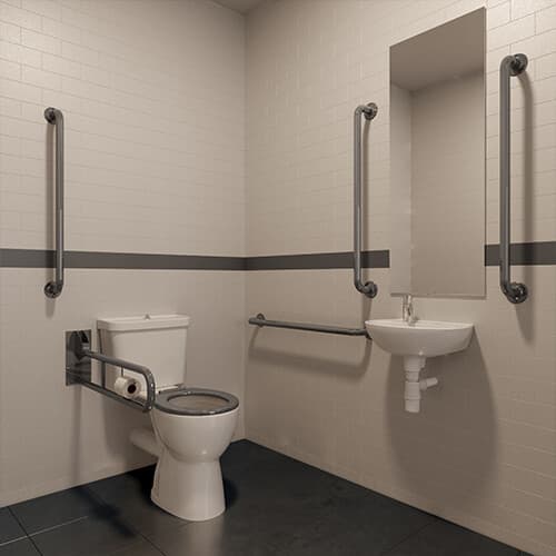 Doc M Pack - Disabled and Easy Access| White| Blue| Stainless Steel or Grey Rails