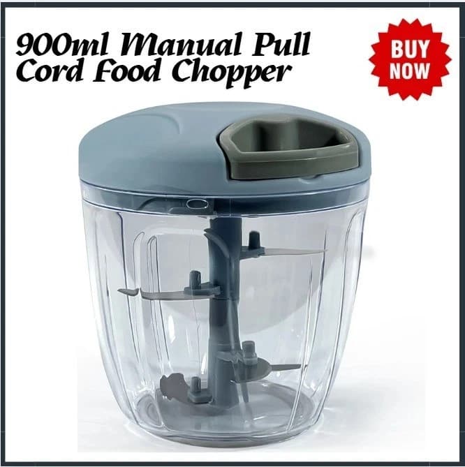 Manual Food Chopper Pull Cord | Onion Garlic Vegetable Cutter | BPA Free