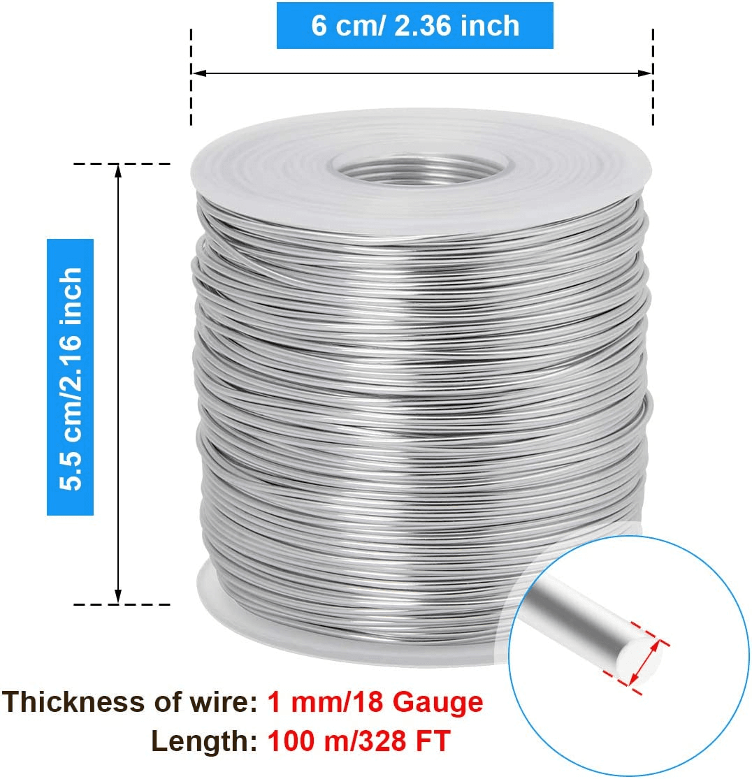 18 Gauge (1 Mm) Aluminum Craft Wire 328 FT (100 M) - Bendable Soft DIY Metal Art view 2